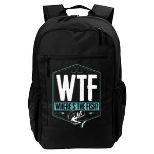 WTF Wheres The Fish Funny Fishing Joke Hook Lure Bass Daily Commute Backpack