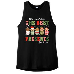 We Wrap The Best Presents Nicu Nurse Christmas Nurse Ladies PosiCharge Tri-Blend Wicking Tank