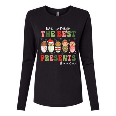 We Wrap The Best Presents Nicu Nurse Christmas Nurse Womens Cotton Relaxed Long Sleeve T-Shirt