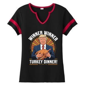 Winner Winner Turkey Dinner Humor Funny Trump Thanksgiving Ladies Halftime Notch Neck Tee