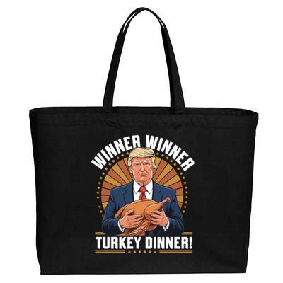 Winner Winner Turkey Dinner Humor Funny Trump Thanksgiving Cotton Canvas Jumbo Tote