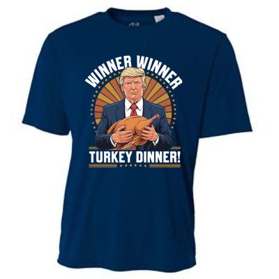 Winner Winner Turkey Dinner Humor Funny Trump Thanksgiving Cooling Performance Crew T-Shirt