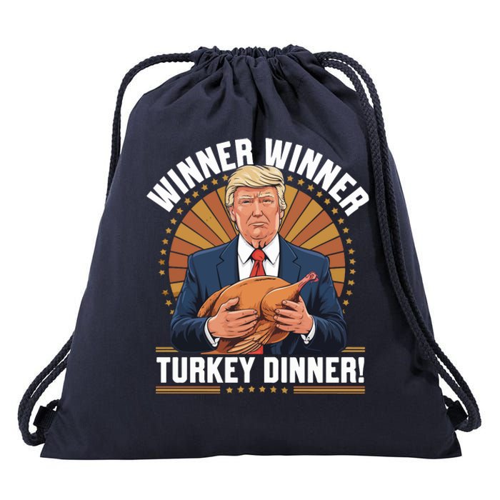 Winner Winner Turkey Dinner Humor Funny Trump Thanksgiving Drawstring Bag