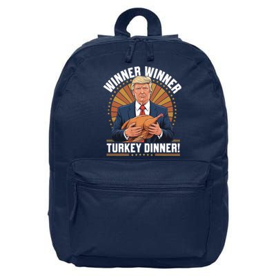 Winner Winner Turkey Dinner Humor Funny Trump Thanksgiving 16 in Basic Backpack