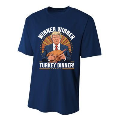 Winner Winner Turkey Dinner Humor Funny Trump Thanksgiving Performance Sprint T-Shirt