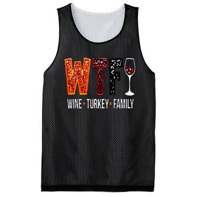 Wtf Wine Turkey Family Funny Thanksgiving Mesh Reversible Basketball Jersey Tank