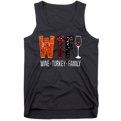 Wtf Wine Turkey Family Funny Thanksgiving Tank Top