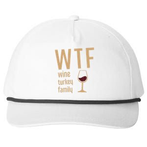 Wtf Wine Turkey Family Thanksgiving Fall Snapback Five-Panel Rope Hat