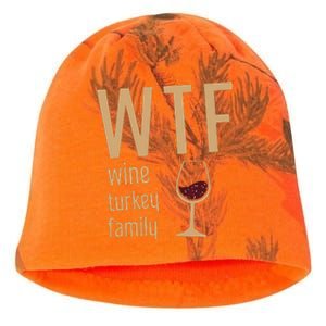 Wtf Wine Turkey Family Thanksgiving Fall Kati - Camo Knit Beanie