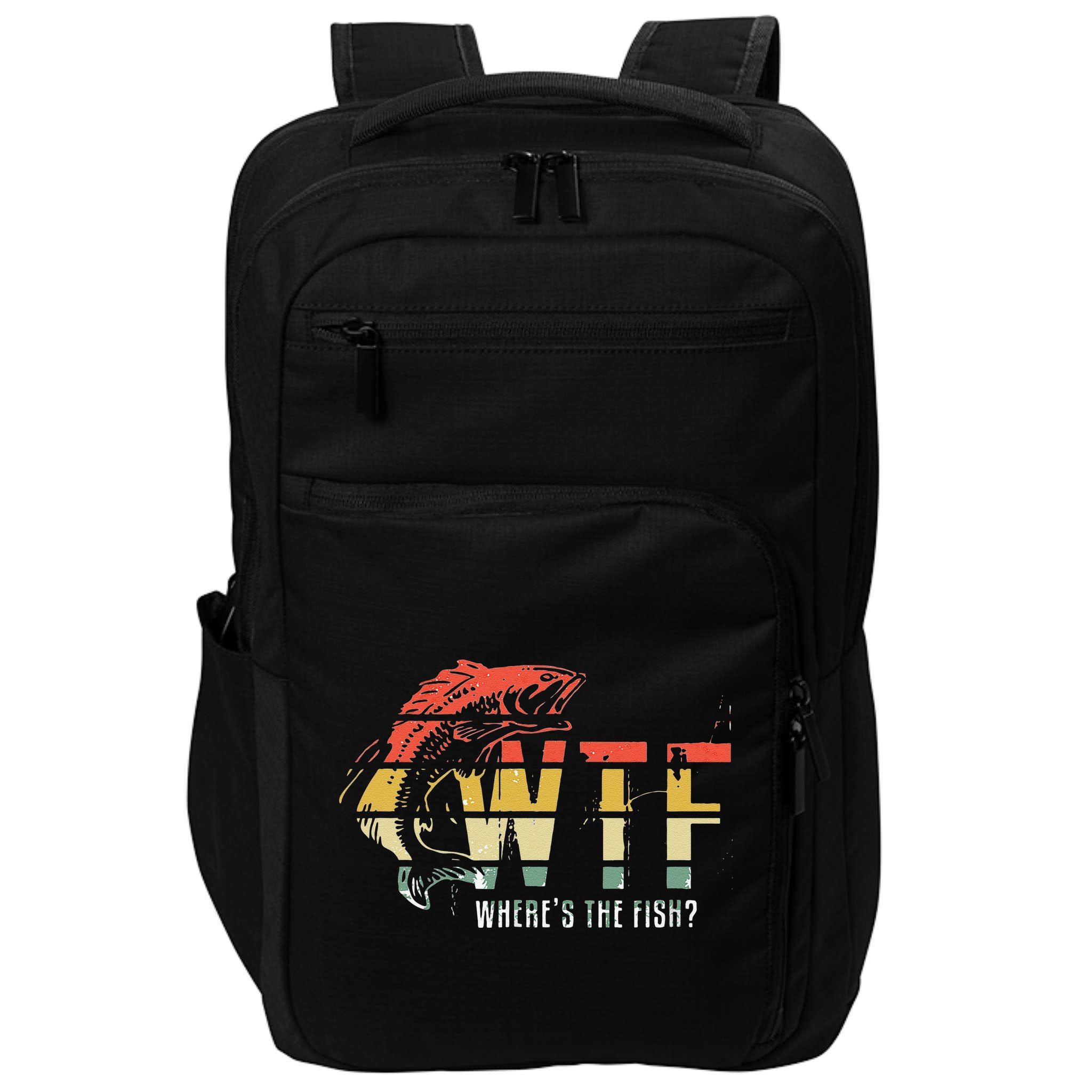 WTF Wheres The Fishs Funny Fishing Impact Tech Backpack