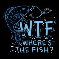 WTF Wheres The Fish Anglers Fisherman Hook Lake Zip Tote Bag