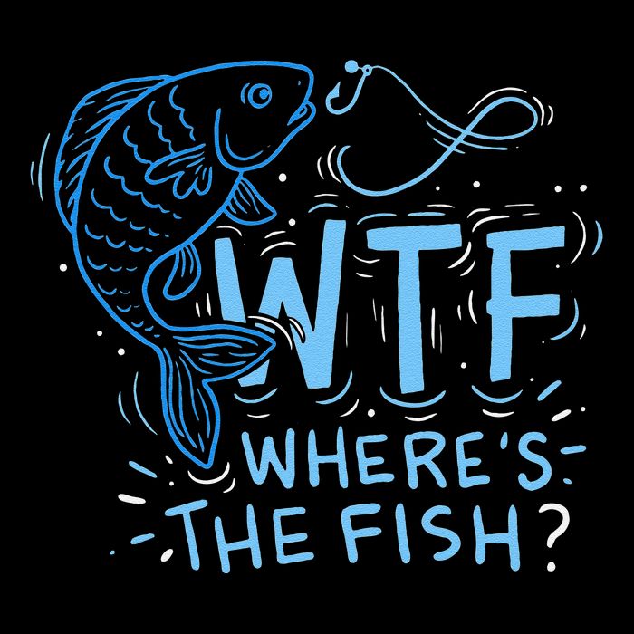 WTF Wheres The Fish Anglers Fisherman Hook Lake Zip Tote Bag