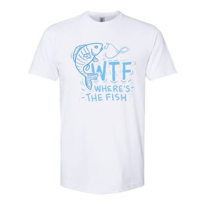 WTF Wheres The Fish Anglers Fisherman Hook Lake Softstyle® CVC T-Shirt