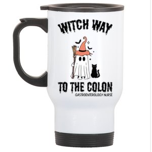 Witch Way To The Colon Gastroenterology Nurse Stainless Steel Travel Mug