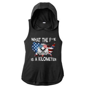 Wtf What The Fuck Is A Kilometer George Washington July 4th Funny Design Ladies PosiCharge Tri-Blend Wicking Draft Hoodie Tank