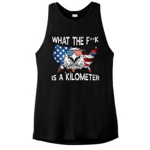 Wtf What The Fuck Is A Kilometer George Washington July 4th Funny Design Ladies PosiCharge Tri-Blend Wicking Tank