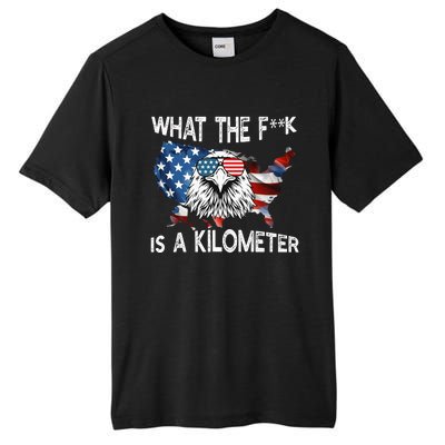 Wtf What The Fuck Is A Kilometer George Washington July 4th Funny Design Tall Fusion ChromaSoft Performance T-Shirt