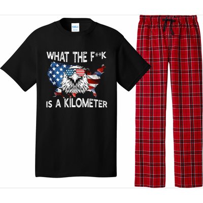 Wtf What The Fuck Is A Kilometer George Washington July 4th Funny Design Pajama Set