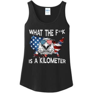 Wtf What The Fuck Is A Kilometer George Washington July 4th Funny Design Ladies Essential Tank