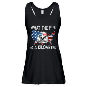 Wtf What The Fuck Is A Kilometer George Washington July 4th Funny Design Ladies Essential Flowy Tank