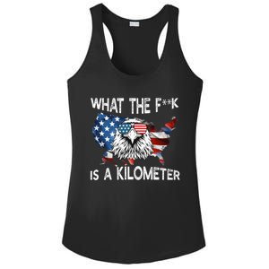 Wtf What The Fuck Is A Kilometer George Washington July 4th Funny Design Ladies PosiCharge Competitor Racerback Tank