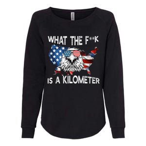 Wtf What The Fuck Is A Kilometer George Washington July 4th Funny Design Womens California Wash Sweatshirt