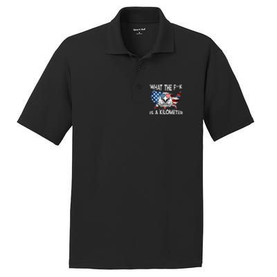 Wtf What The Fuck Is A Kilometer George Washington July 4th Funny Design PosiCharge RacerMesh Polo