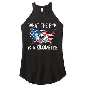 Wtf What The Fuck Is A Kilometer George Washington July 4th Funny Design Women's Perfect Tri Rocker Tank