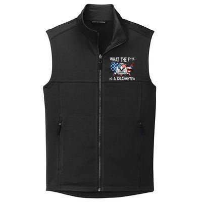 Wtf What The Fuck Is A Kilometer George Washington July 4th Funny Design Collective Smooth Fleece Vest