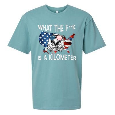 Wtf What The Fuck Is A Kilometer George Washington July 4th Funny Design Sueded Cloud Jersey T-Shirt