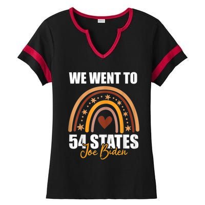 We Went To 54 States Funny Joe Biden President Ladies Halftime Notch Neck Tee