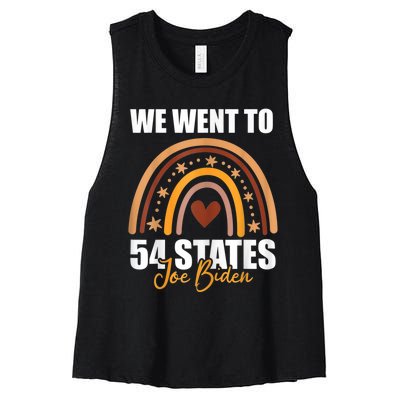 We Went To 54 States Funny Joe Biden President Women's Racerback Cropped Tank