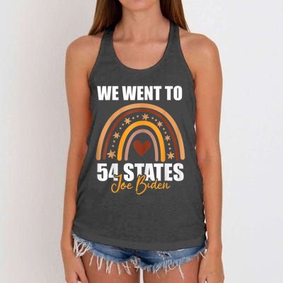 We Went To 54 States Funny Joe Biden President Women's Knotted Racerback Tank