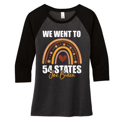 We Went To 54 States Funny Joe Biden President Women's Tri-Blend 3/4-Sleeve Raglan Shirt