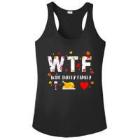 WTF Wine Turkey Family Funny Thanksgiving Day Ladies PosiCharge Competitor Racerback Tank