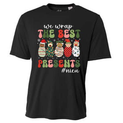 We Wrap The Best Presents Nicu Nurse Christmas Nurse Cooling Performance Crew T-Shirt