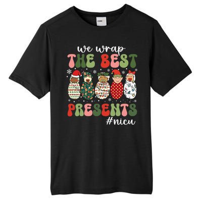 We Wrap The Best Presents Nicu Nurse Christmas Nurse Tall Fusion ChromaSoft Performance T-Shirt