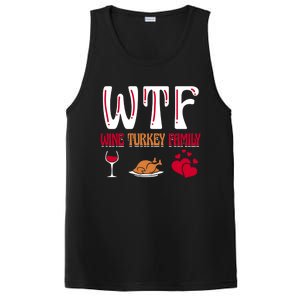 Wtf Wine Turkey Family Funny Thanksgiving Day PosiCharge Competitor Tank