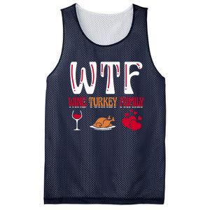 Wtf Wine Turkey Family Funny Thanksgiving Day Mesh Reversible Basketball Jersey Tank