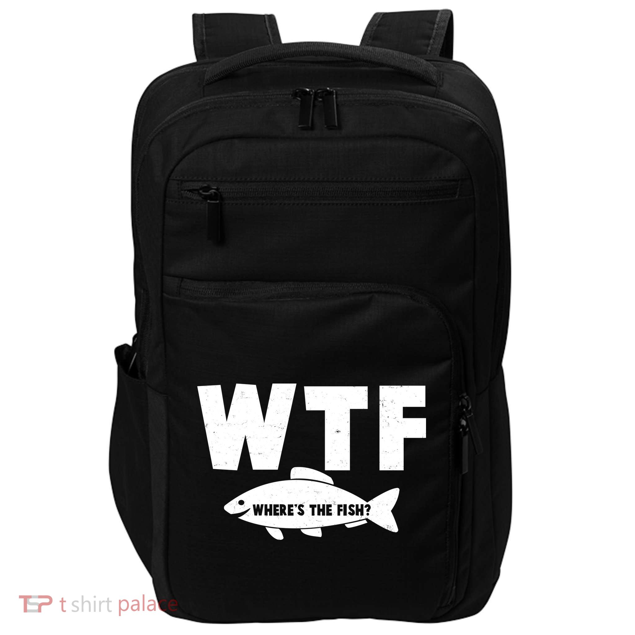 WTF Where's The Fish Fishing Fan Impact Tech Backpack