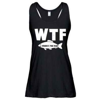WTF Where's The Fish Fishing Fan Ladies Essential Flowy Tank