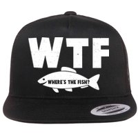 WTF Where's The Fish Fishing Fan Flat Bill Trucker Hat
