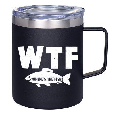 WTF Where's The Fish Fishing Fan 12oz Stainless Steel Coffee Mug