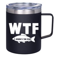 WTF Where's The Fish Fishing Fan 12oz Stainless Steel Coffee Mug
