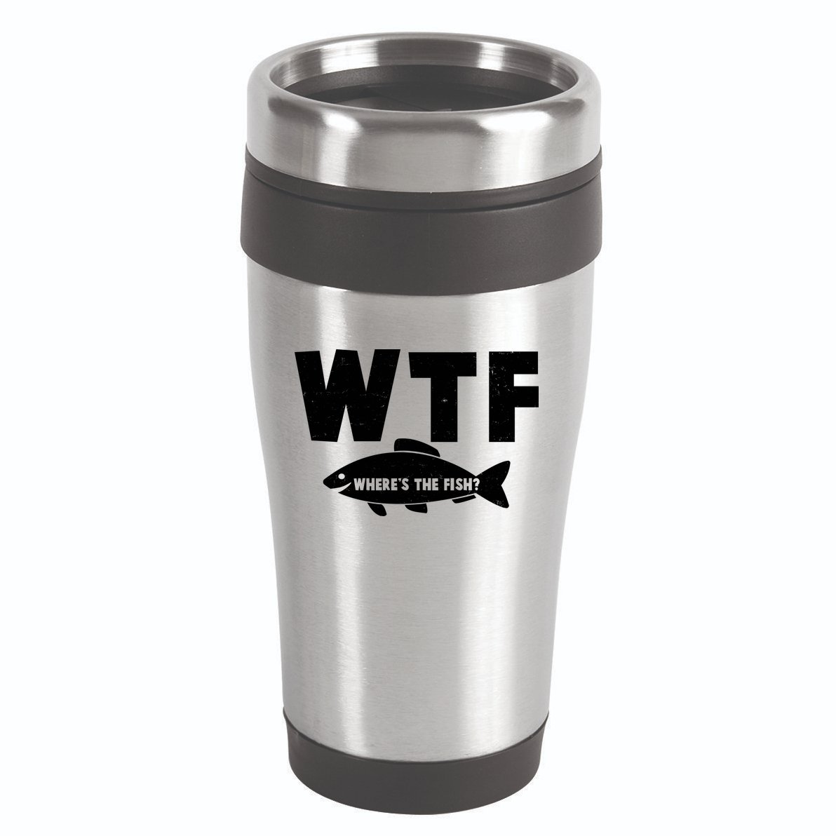 WTF Where's The Fish Fishing Fan 16oz Travel Tumbler