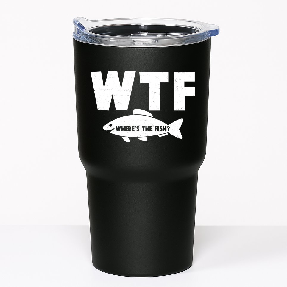 WTF Where's The Fish Fishing Fan Tumbler