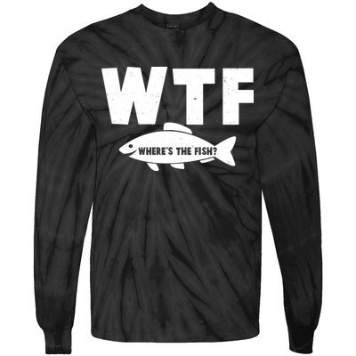 WTF Where's The Fish Fishing Fan Tie-Dye Long Sleeve Shirt