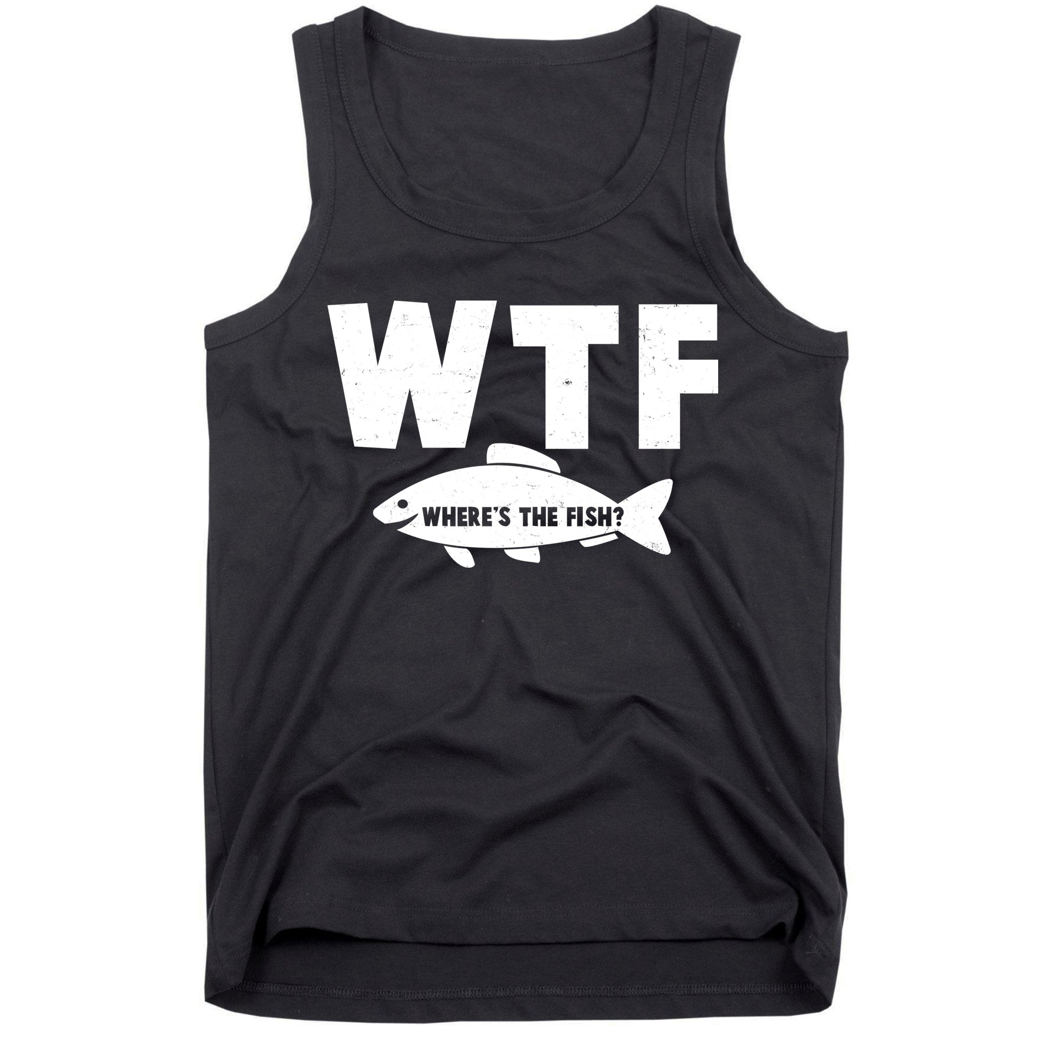 WTF Where's The Fish Fishing Fan Tank Top