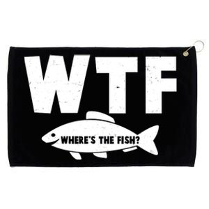 WTF Where's The Fish Fishing Fan Grommeted Golf Towel