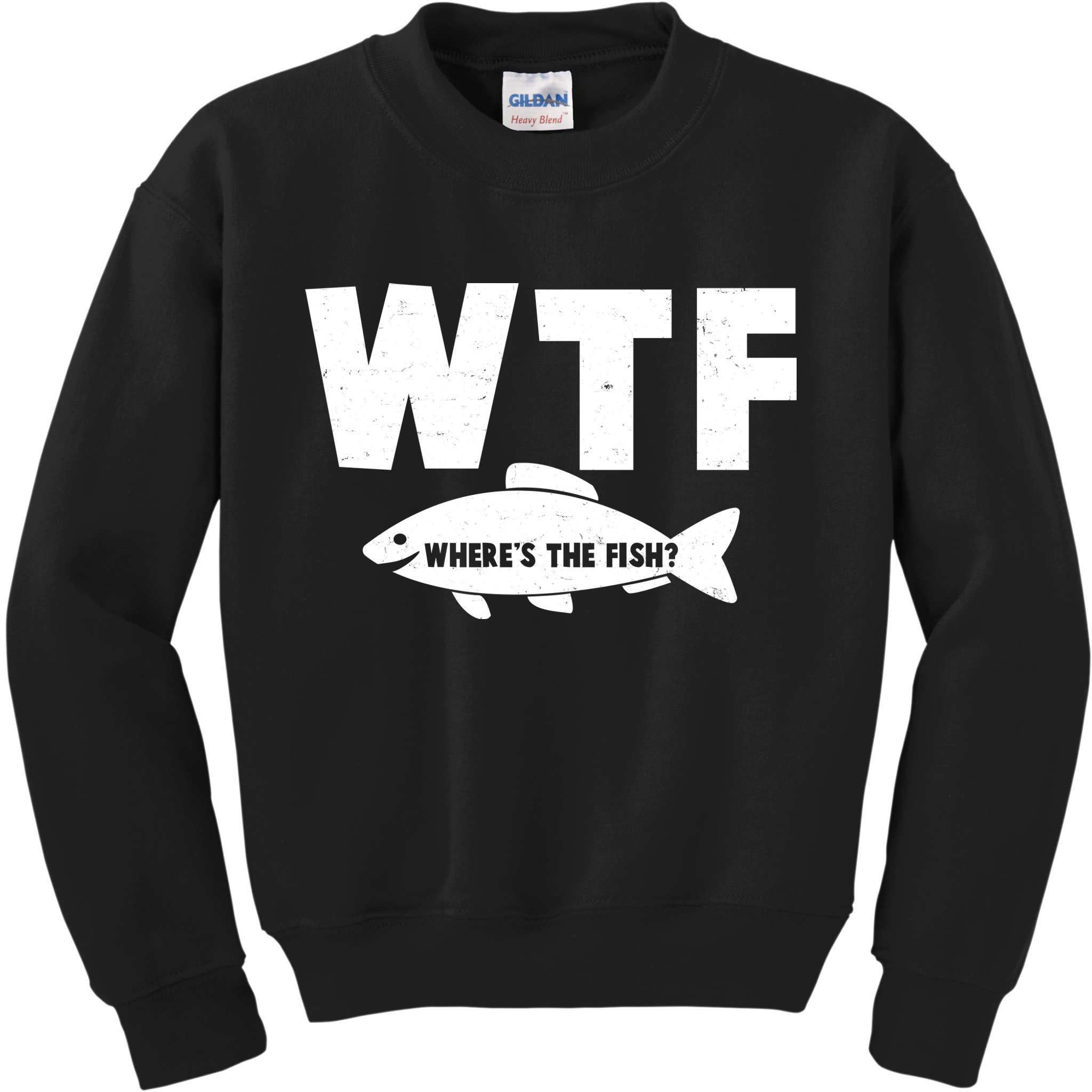 WTF Where's The Fish Fishing Fan Kids Sweatshirt